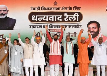 हरियाणा में बीजेपी की अहारवाल फॉल्टलाइन रावी में राव इंद्रजीत-सीएम सैनी फेसऑफ के साथ खुली