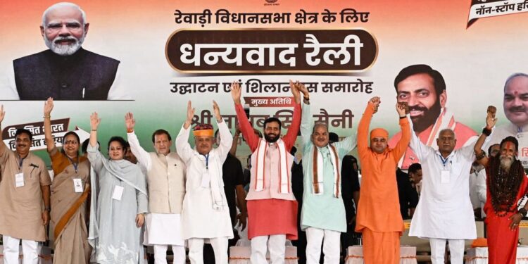 हरियाणा में बीजेपी की अहारवाल फॉल्टलाइन रावी में राव इंद्रजीत-सीएम सैनी फेसऑफ के साथ खुली