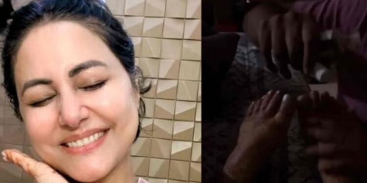 हिना खान ने पति रॉकी की देखभाल फुट मसाज वीडियो साझा किया, का कहना है कि उसका आदमी उसका "रोह का सुकून" है