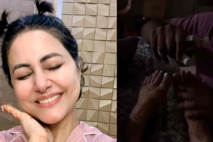 हिना खान ने पति रॉकी की देखभाल फुट मसाज वीडियो साझा किया, का कहना है कि उसका आदमी उसका "रोह का सुकून" है
