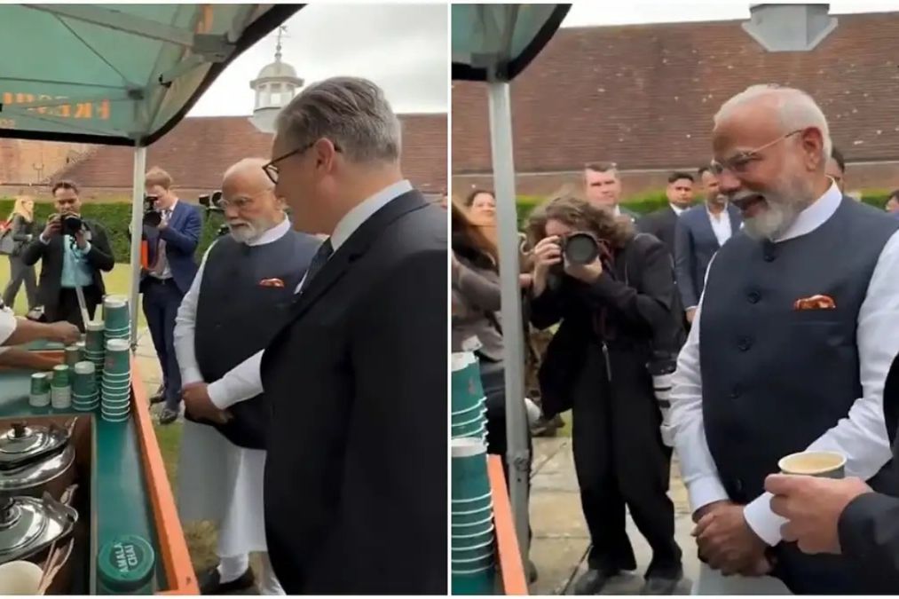 वायरल वीडियो: यूके में बनाने में एक और डॉली चाइवल? पीएम मोदी ने पीएम स्टार के साथ चाय का आनंद लिया, जाँच करें कि कौन अखिल पटेल है