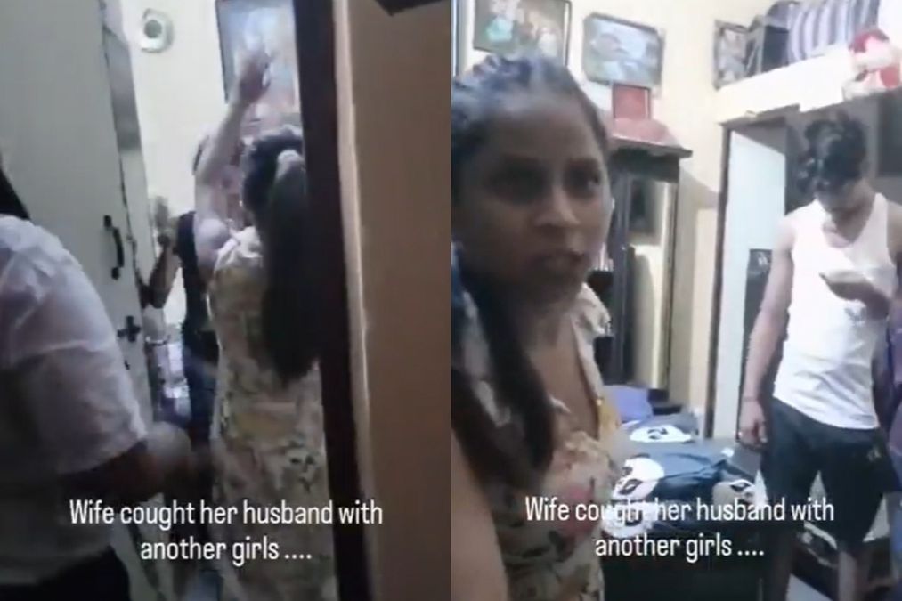 वायरल वीडियो: सूप में पति! पत्नी उसे एक और महिला के साथ कमरे में पकड़ती है, वैवाहिक हिंसा ने नेटिज़ेंस को नाराज कर दिया