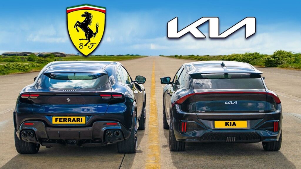 KIA EV6 GT बनाम फेरारी पुरसंग्यू ड्रैग रेस - चौंकाने वाले परिणाम