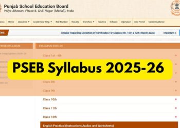 PSEB ने शैक्षणिक वर्ष 2025-26 के लिए PSEB.AC.in पर कक्षा 1 से 12 के लिए विषय-वार सिलेबस जारी किया; लिंक यहां डाउनलोड करें