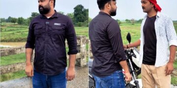 वायरल वीडियो: देसी रोड रेज! बाइकर पैदल यात्री को अपने पैतृक धन को दिखाता है, जब वह बाहर निकालता है तो कवर के लिए दौड़ता है ...।